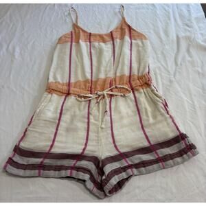 Lou & Gray Women’s Sz XS Romper Shorts Cotton Boho Cottage Retro Colors Vacation
